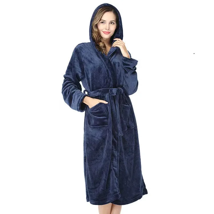Navy flannel hooded fleece loungewear set